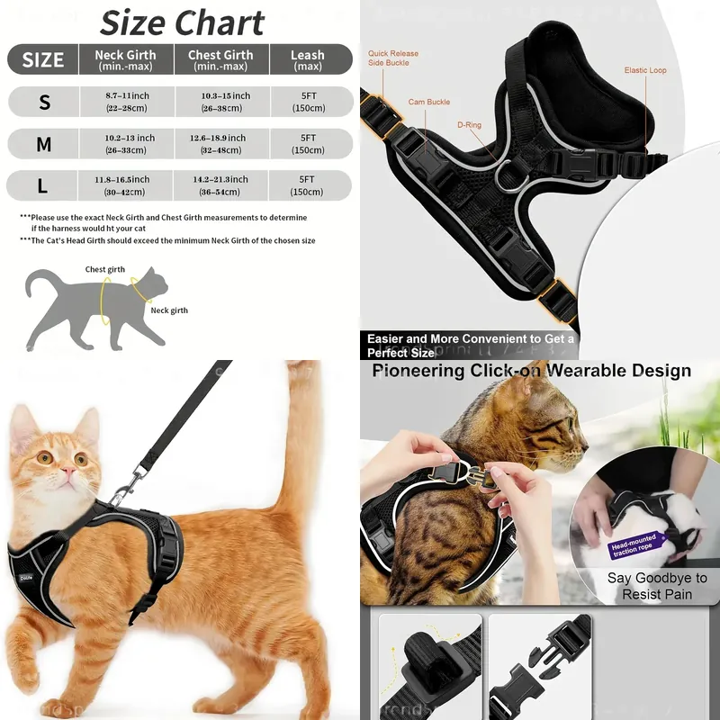 Cat Harness And Leash Set Anti - Outdoor Adventure Walks ulasan dan harga