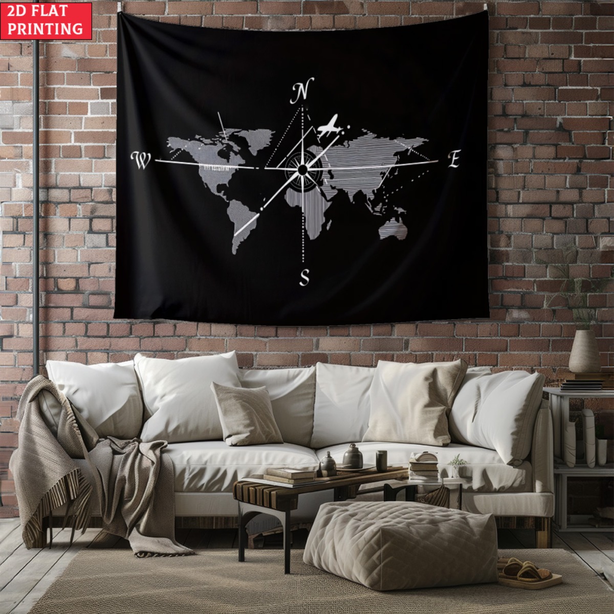 unframed World Map Compass Tap - Outdoor Adventure Travel ulasan dan harga