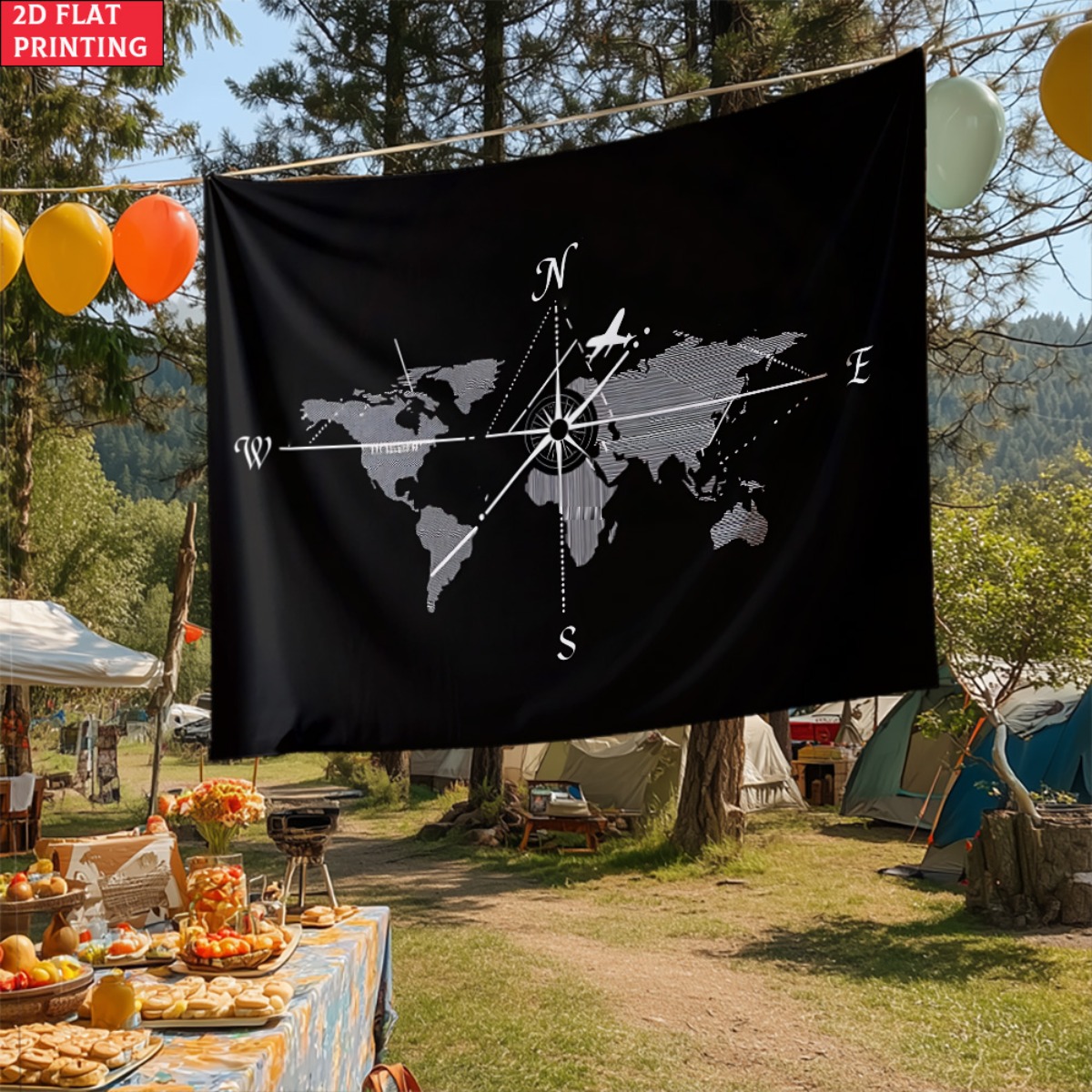 unframed World Map Compass Tap - Outdoor Adventure Travel ulasan dan harga