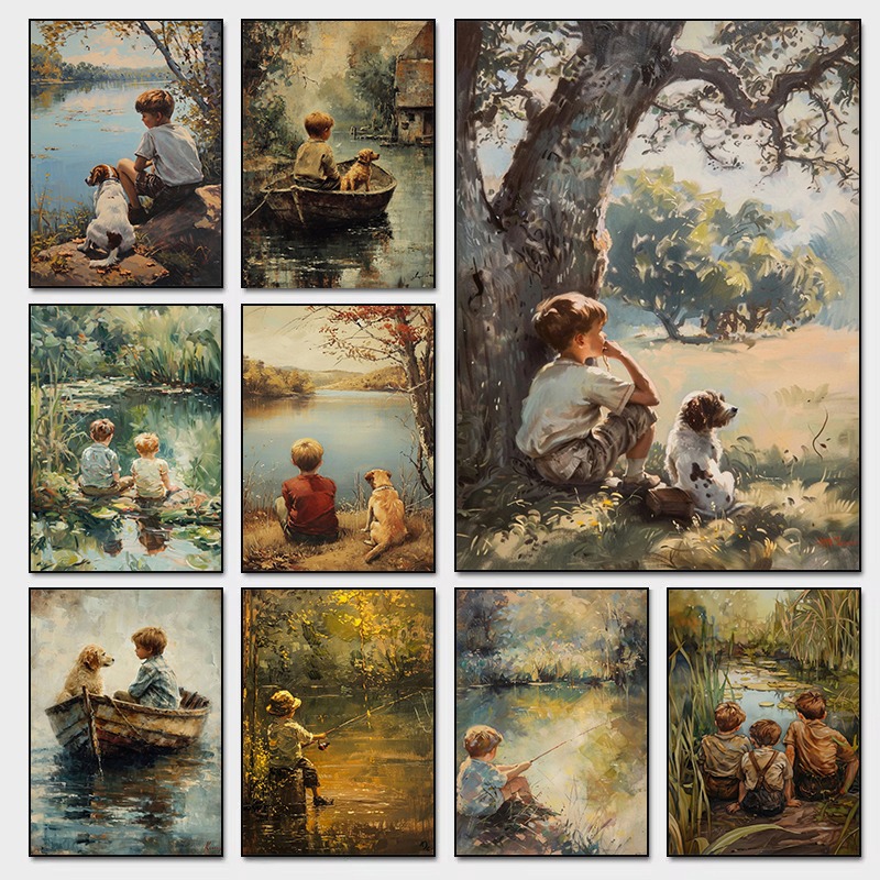 Vintage Boys Room Art Poster B - Outdoor Adventure For Kids ulasan dan harga