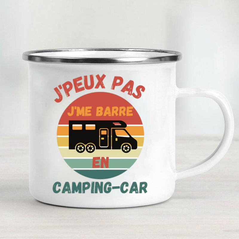 Camping Car Enamel Mug Adventu - Outdoor Adventure Travel ulasan dan harga